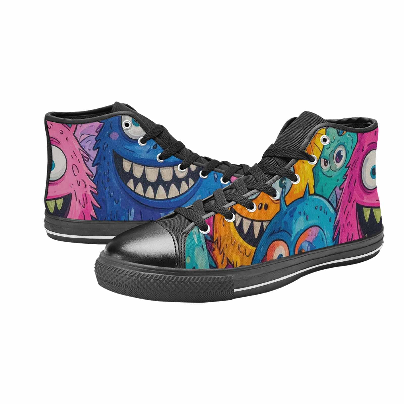 WOMEN'S Goofy Cartoon Monster High Top Canvas Aesthetic Custom Sneakers