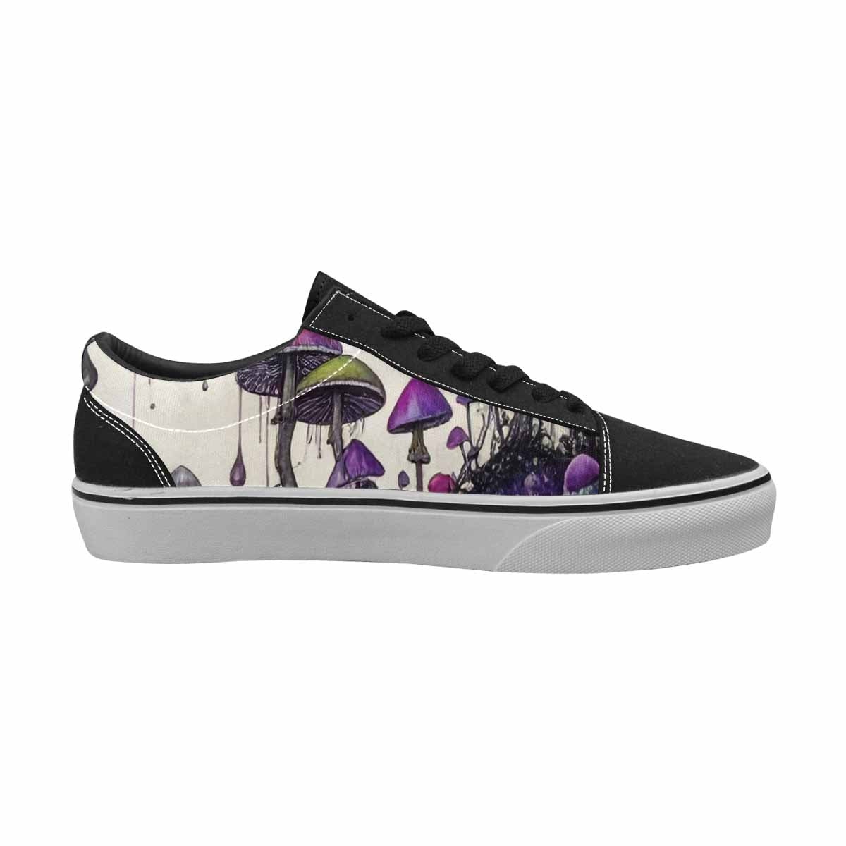 WOMEN'S Rainbow Drip Mushrooms Lace-Up Canvas Dreamcore Shoes