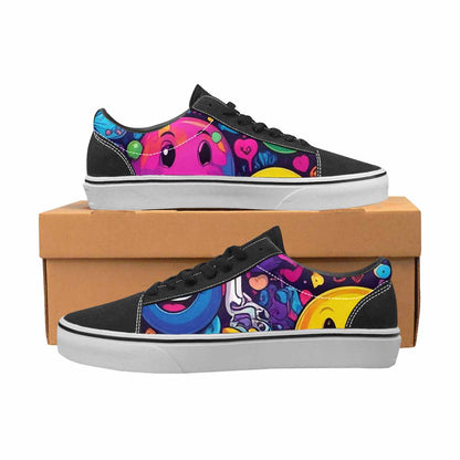 MEN'S Yellow Smiley Face Canvas Lace-Up Surreal Sneakers