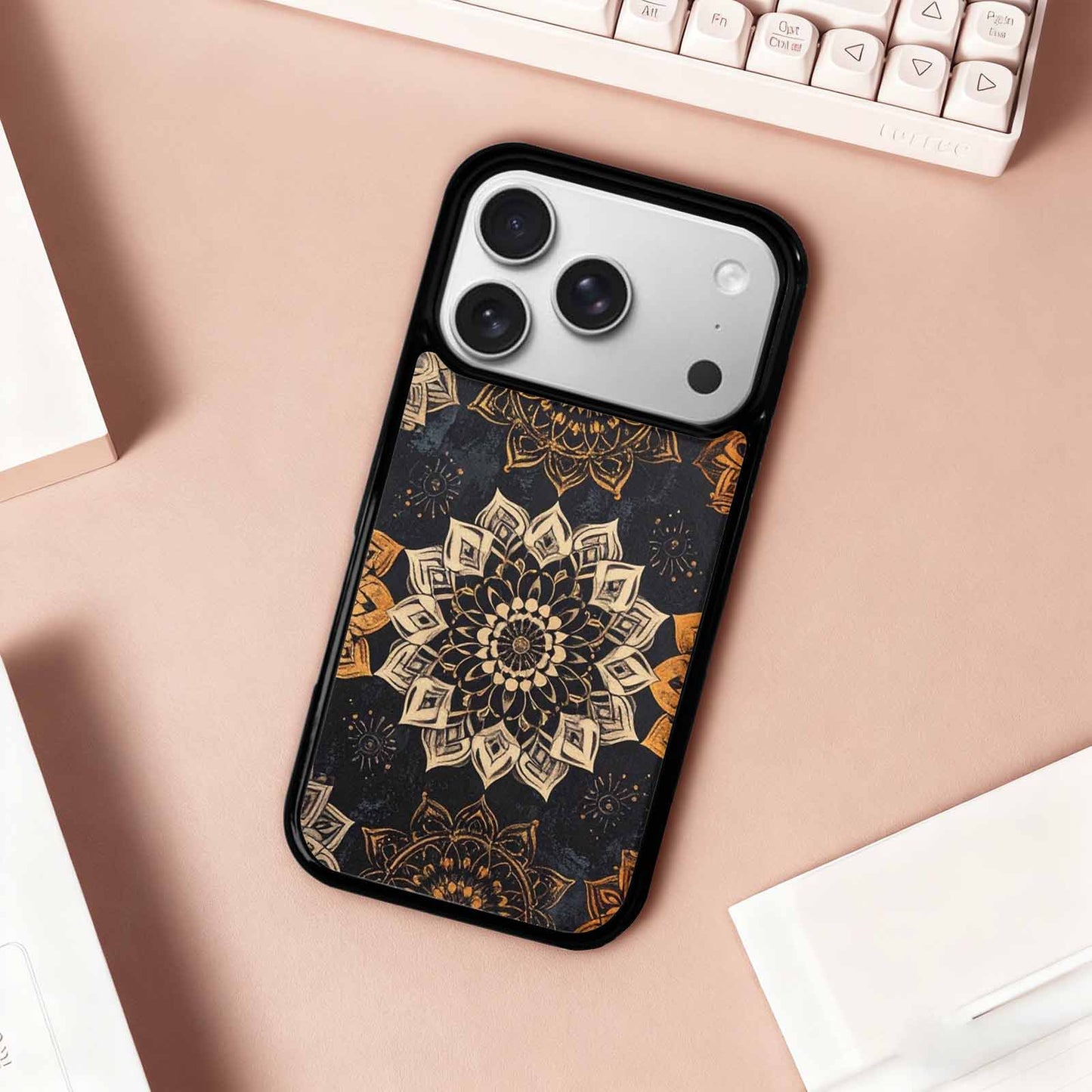 iPhone 17 Pro Case — Small Mandala Pattern Randomly Varying Floral, Custom Printed Phone Case