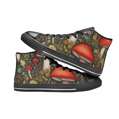 MEN'S Mushroom High Top Canvas Vibrant Chaos Shoes