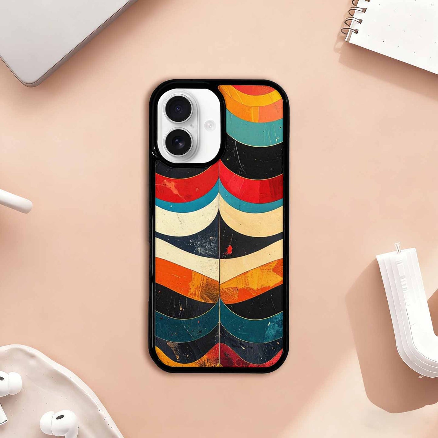 iPhone 17 Case — Retro Wave Scallop Stripe Small Retro, Unique Phone Case Design