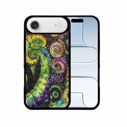 iPhone 17 Air Case — Black Green Ink Tie Dye Tie, Original Design Phone Case