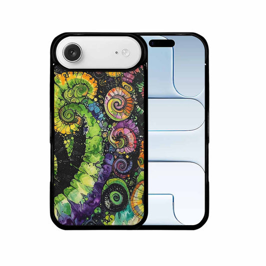 iPhone 17 Air Case — Black Green Ink Tie Dye Tie, Original Design Phone Case