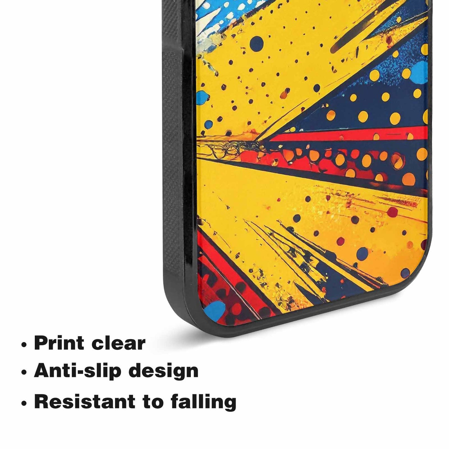 iPhone 15 Plus Case — Comic Halftone Comic Bursts Pattern Hundreds, Personalized Phone Case