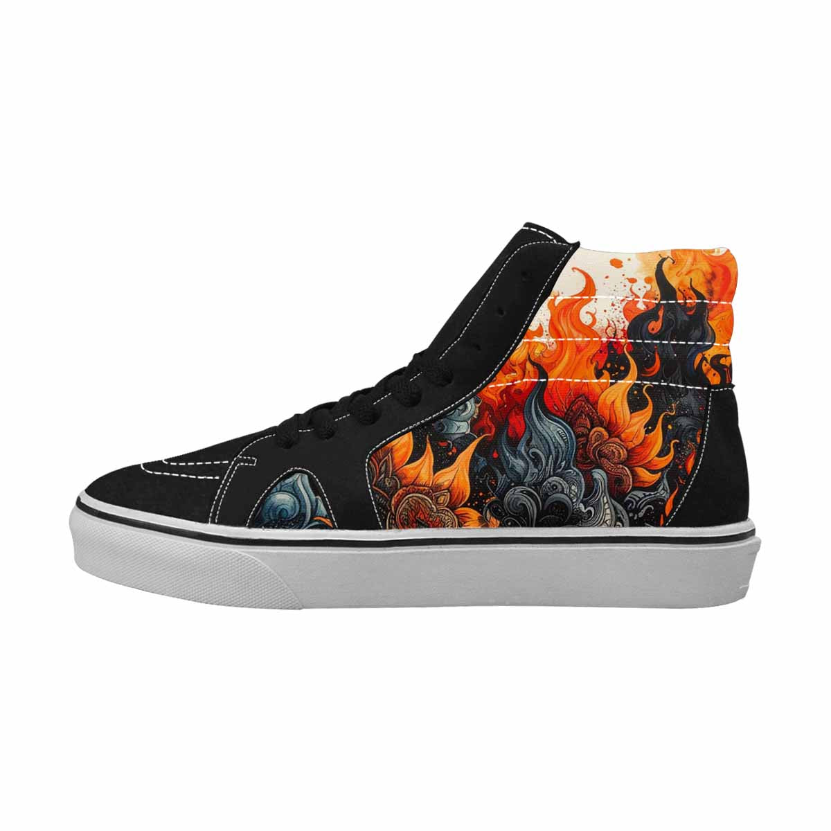 MEN'S Flame Burst High Top Canvas Dreamlike Custom Shoes