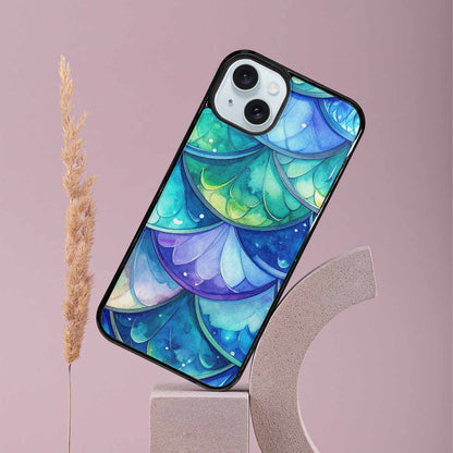 iPhone 15 Plus Case — Mermaid Scale Art Pattern, Custom Printed Phone Case