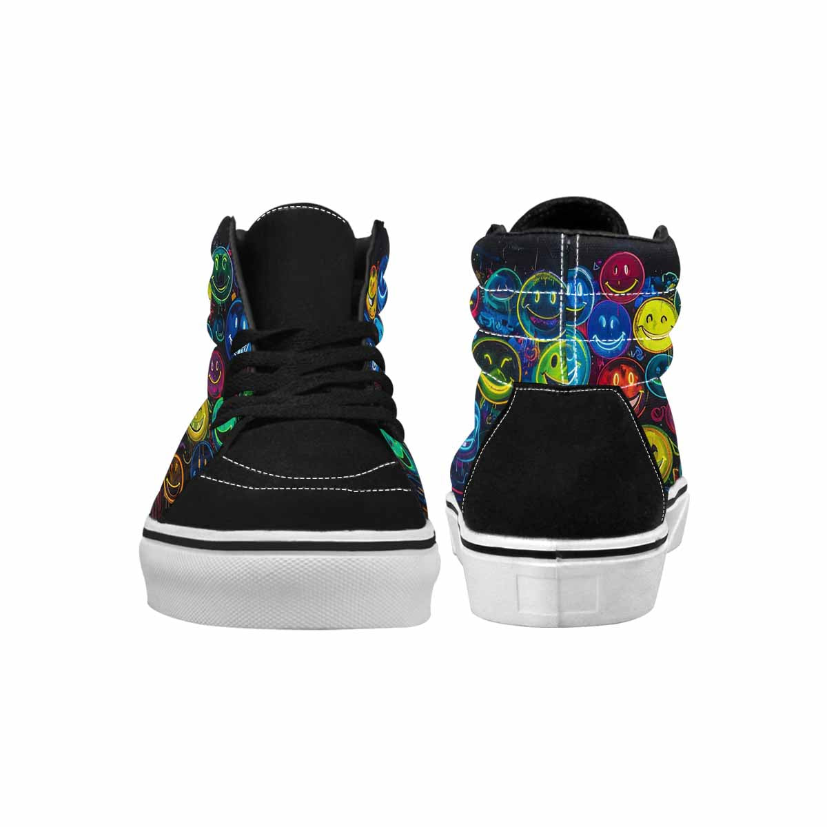 MEN'S Smiley Faces × Glow High Top Canvas Dreamcore Custom Shoes