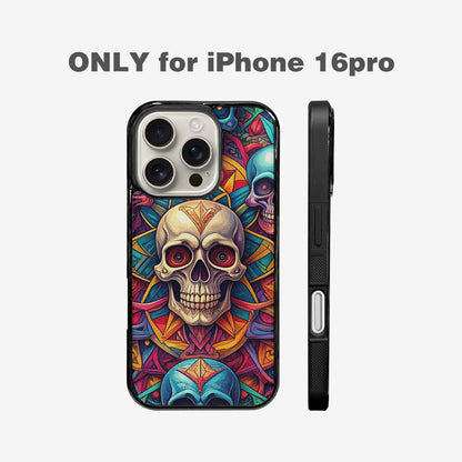 iPhone 16 Pro Case — Sacred Geometry Lots Of Skulls Seamless, Original Design Phone Case