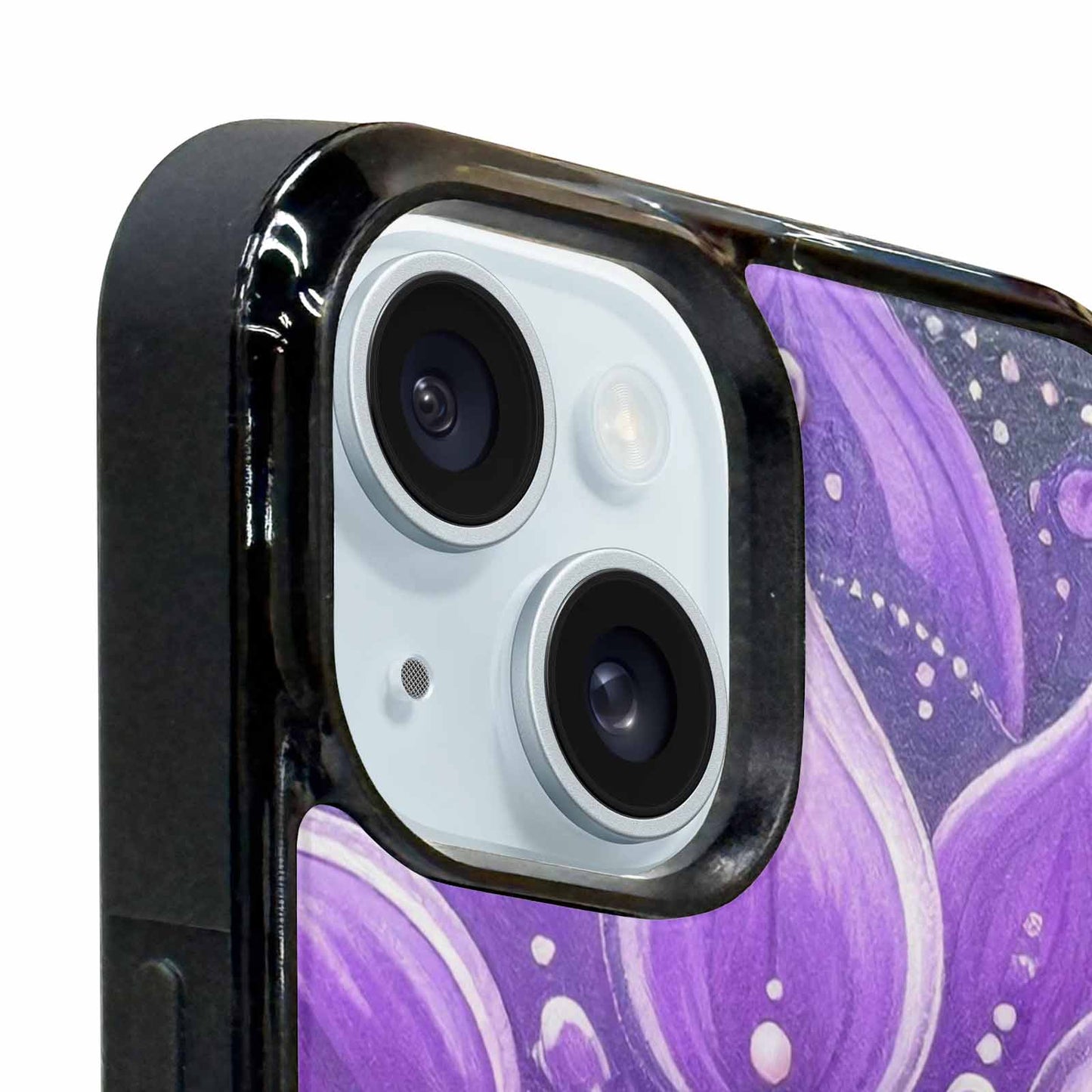 iPhone 15 Plus Case — Purple Mandala Bohemian Print Edge To, Custom Art Phone Cover