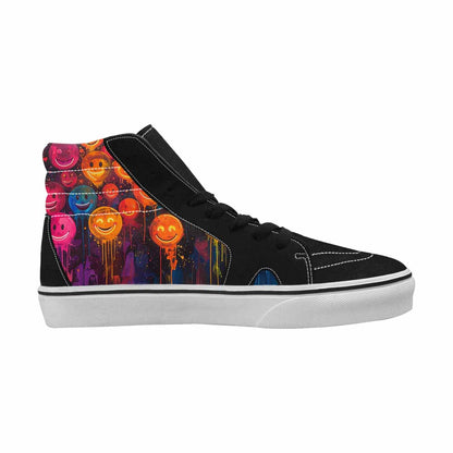 MEN'S Smiley Faces × Glow High Top Canvas Kaleidoscope Custom Sneakers