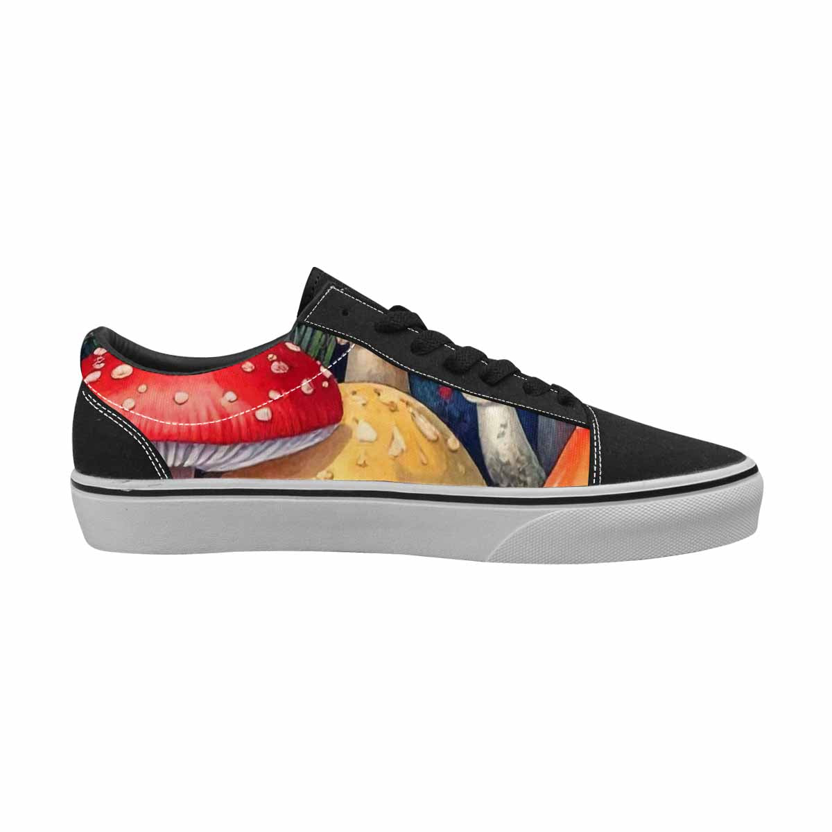 WOMEN'S Mushrooms Lace-Up Canvas Melting Art Sneakers