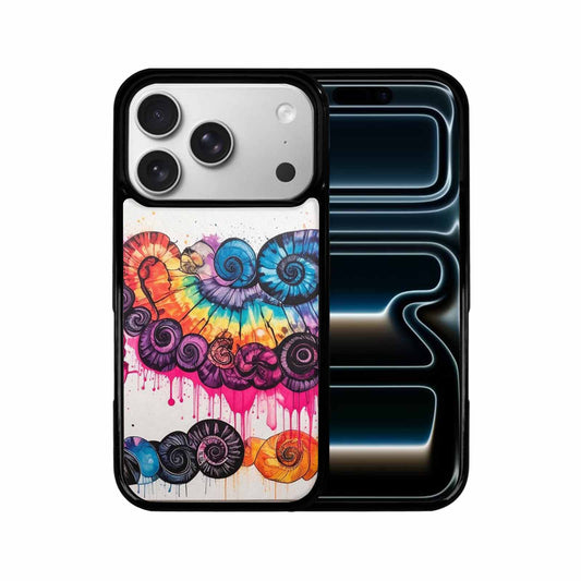 iPhone 17 Pro Case — Tie Dye Swirls Black Pink Tie, Personalized Phone Case