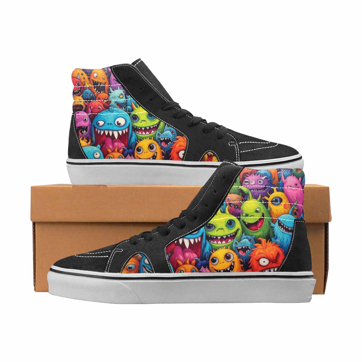 WOMEN'S Monsters High Top Canvas Personalized Y2K All Over Print Shoes