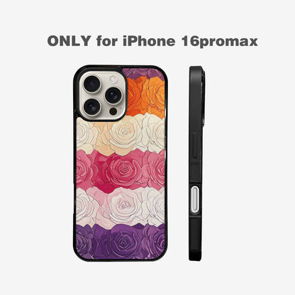 iPhone 16 Pro Max Case — Lesbian Flag Color Theme Small Rainbow, Unique Phone Case Design
