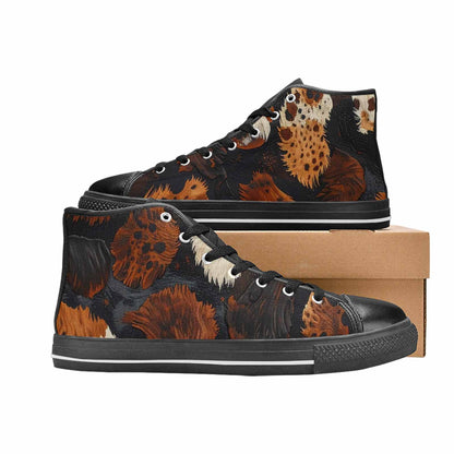 MEN'S Cow Animal Print High Top Canvas Vivid Custom Sneakers