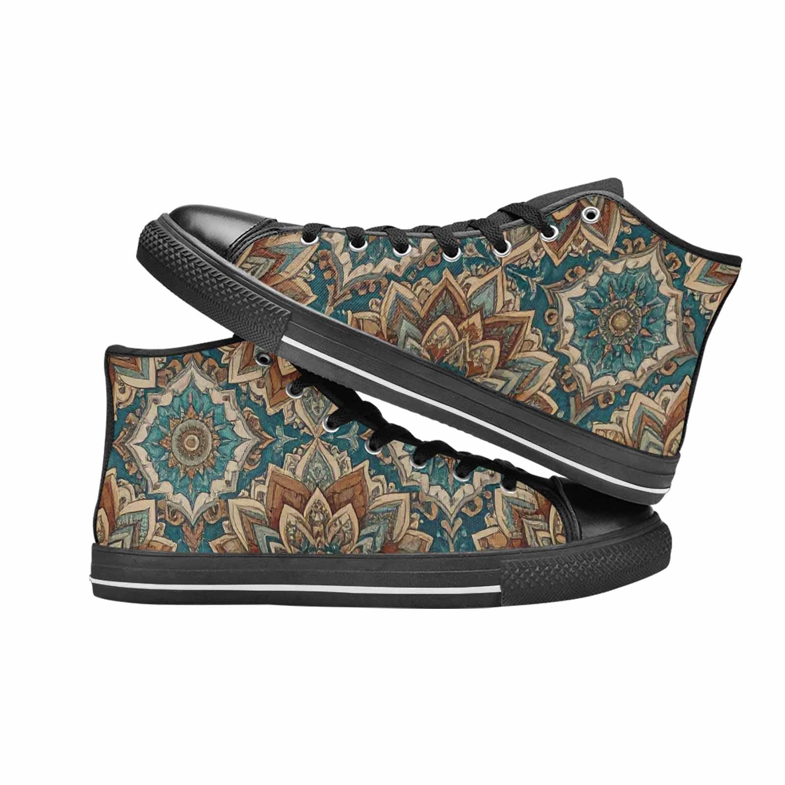 WOMEN'S Mandala High Top Canvas Cottagecore Sneakers