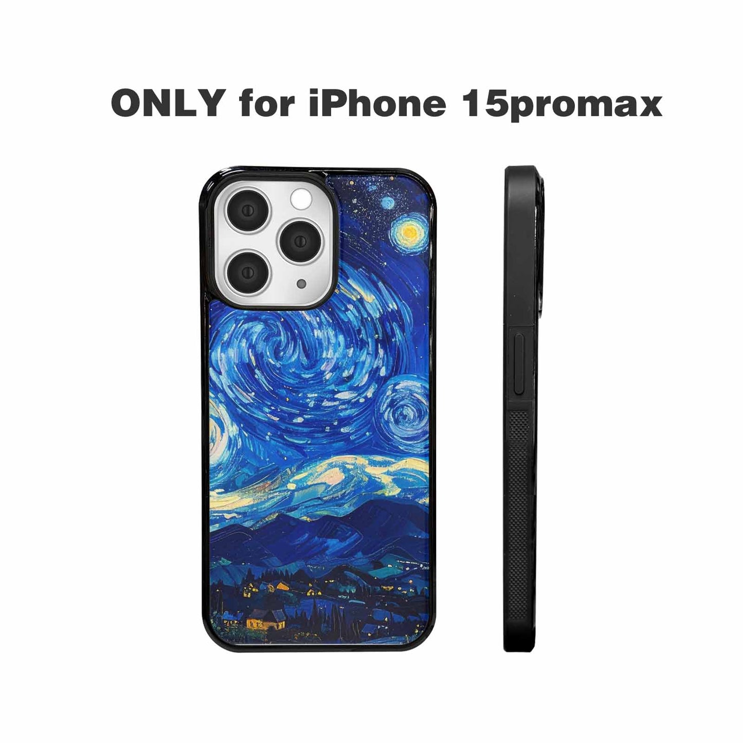iPhone 15 Pro Max Case — Starry Night Van Gogh Paint Art, Original Design Phone Case