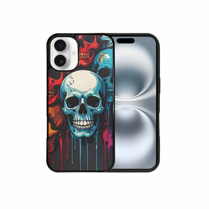 iPhone 16 Plus Case — Many Of Skulls Collage Overlapping Art, Custom Print Case Cover