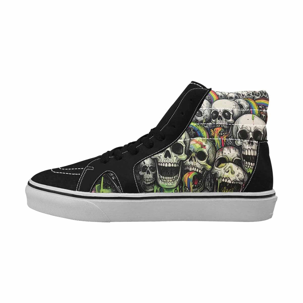MEN'S Rainbow From Skull S High Top Canvas Kaleidoscope Custom Sneakers