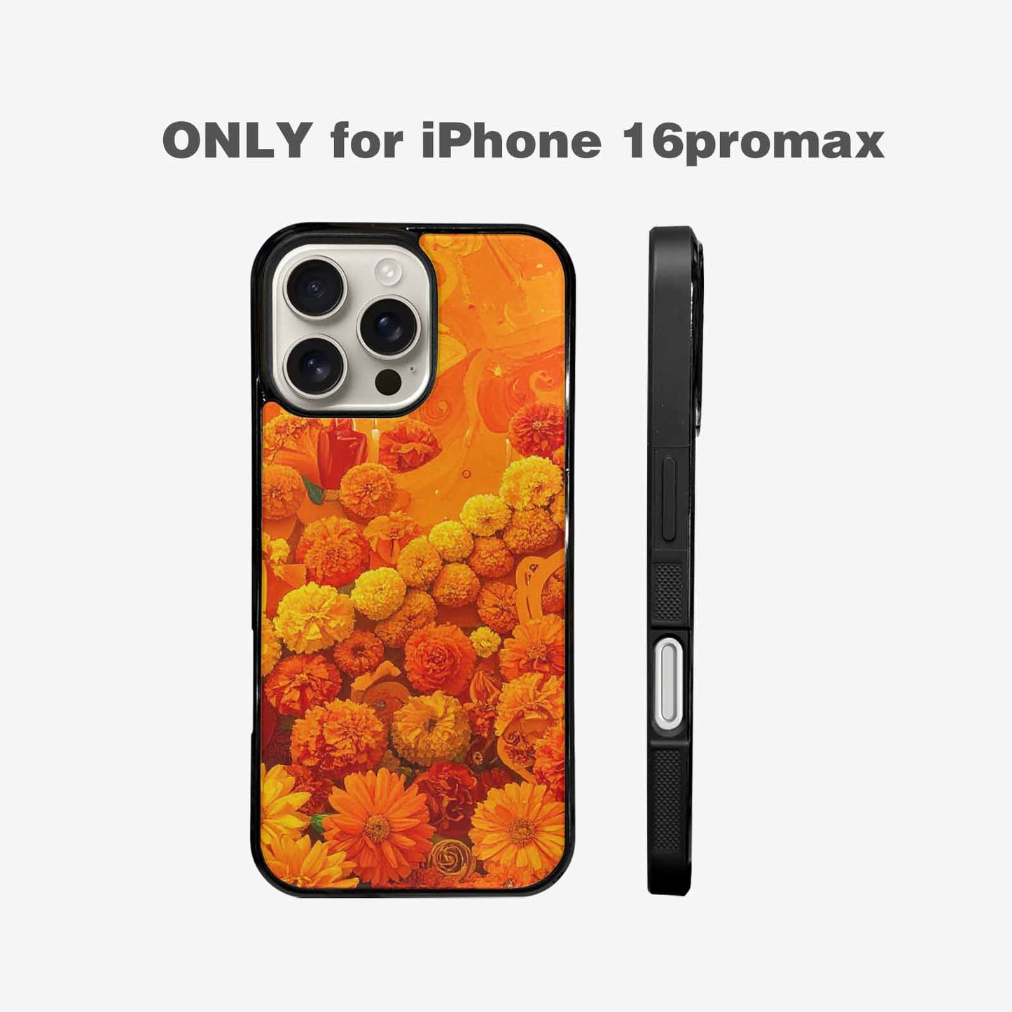 iPhone 16 Pro Max Case — Marigold Day Of The Dead Marigold, Custom Print Case Cover