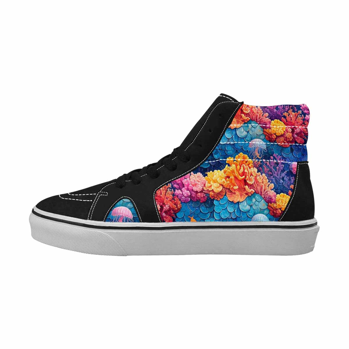 WOMEN'S Fish Scale Coral High Top Canvas Y2K Sneakers