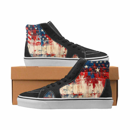 WOMEN'S Patriotic High Top Canvas Streetwear Vivid Custom Art Shoes