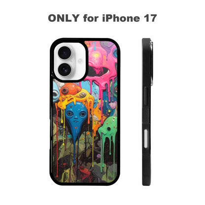 iPhone 17 Case — Aliens Camomelting Aliens Patt Alien Scifi, Custom Print Case Cover