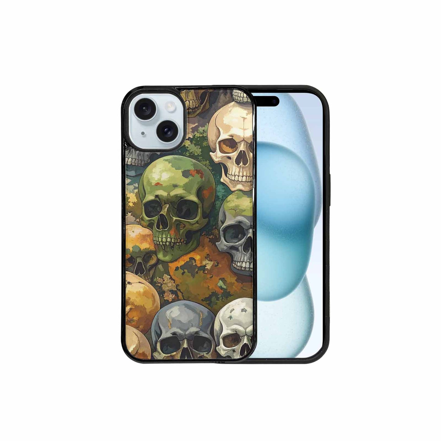 iPhone 15 Plus Case — Skulls Camoskulls Pattern Hu Bti, Unique Phone Case Design