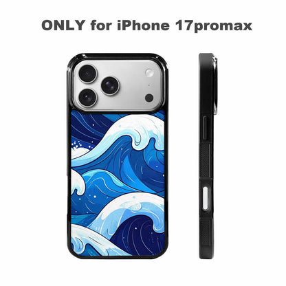 iPhone 17 Pro Max Case — Glossy Winter Wave Cartoon Cute, Custom Print Case Cover
