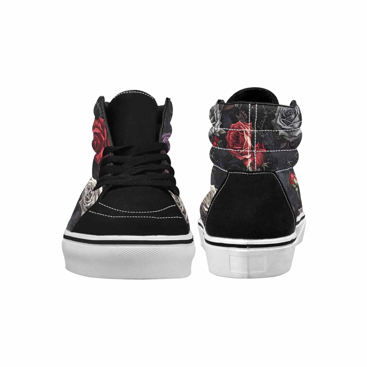 WOMEN'S Black Gothic Rose High Top Canvas Dark Academia Shoes