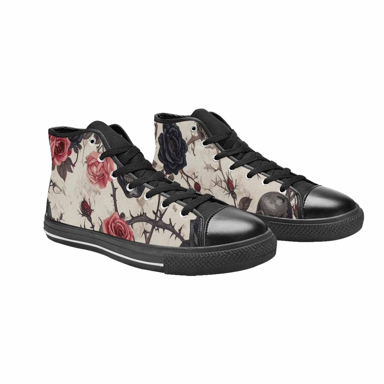 MEN'S Skulls - Roses High Top Canvas Surreal Custom Sneakers