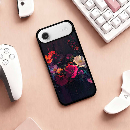 iPhone 17 Air Case — Shadowy Glitch Floral Pattern Hundreds Floral, Custom Phone Case