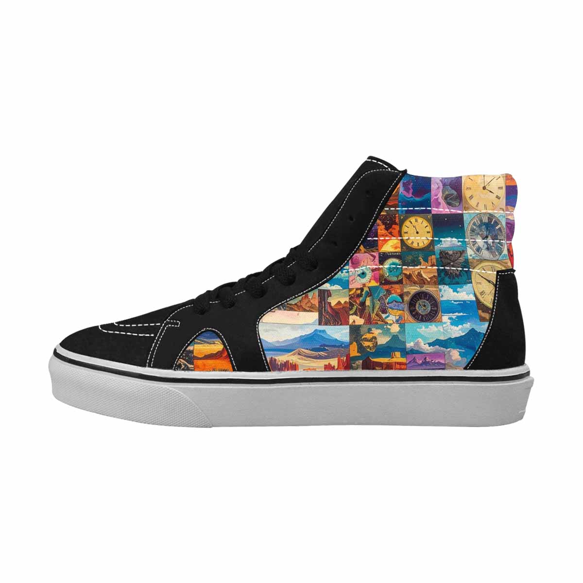 MEN'S Surreal Dream Fragment High Top Canvas Melting Art Custom Sneakers
