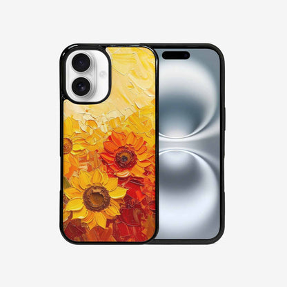 iPhone 16 Case — Impressionist Sunflower Brushstroke Pattern Hundreds Of, Custom Designed Case Cover
