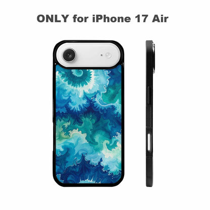 iPhone 17 Air Case — Tie Dye Ocean Blues Blended Tie, Custom Made Phone Cover