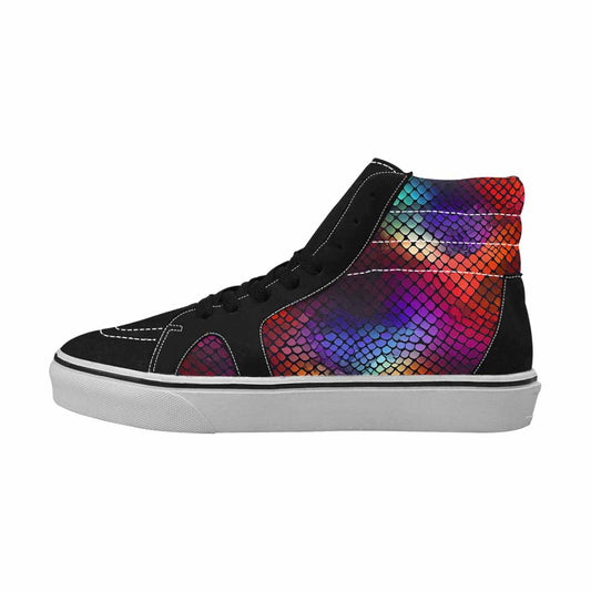 MEN'S Dark Snake Print High Top Canvas Surreal Custom Shoes