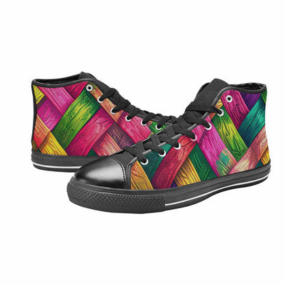 MEN'S Polysexual Flag Color High Top Canvas Wallpaper Art Custom Sneakers