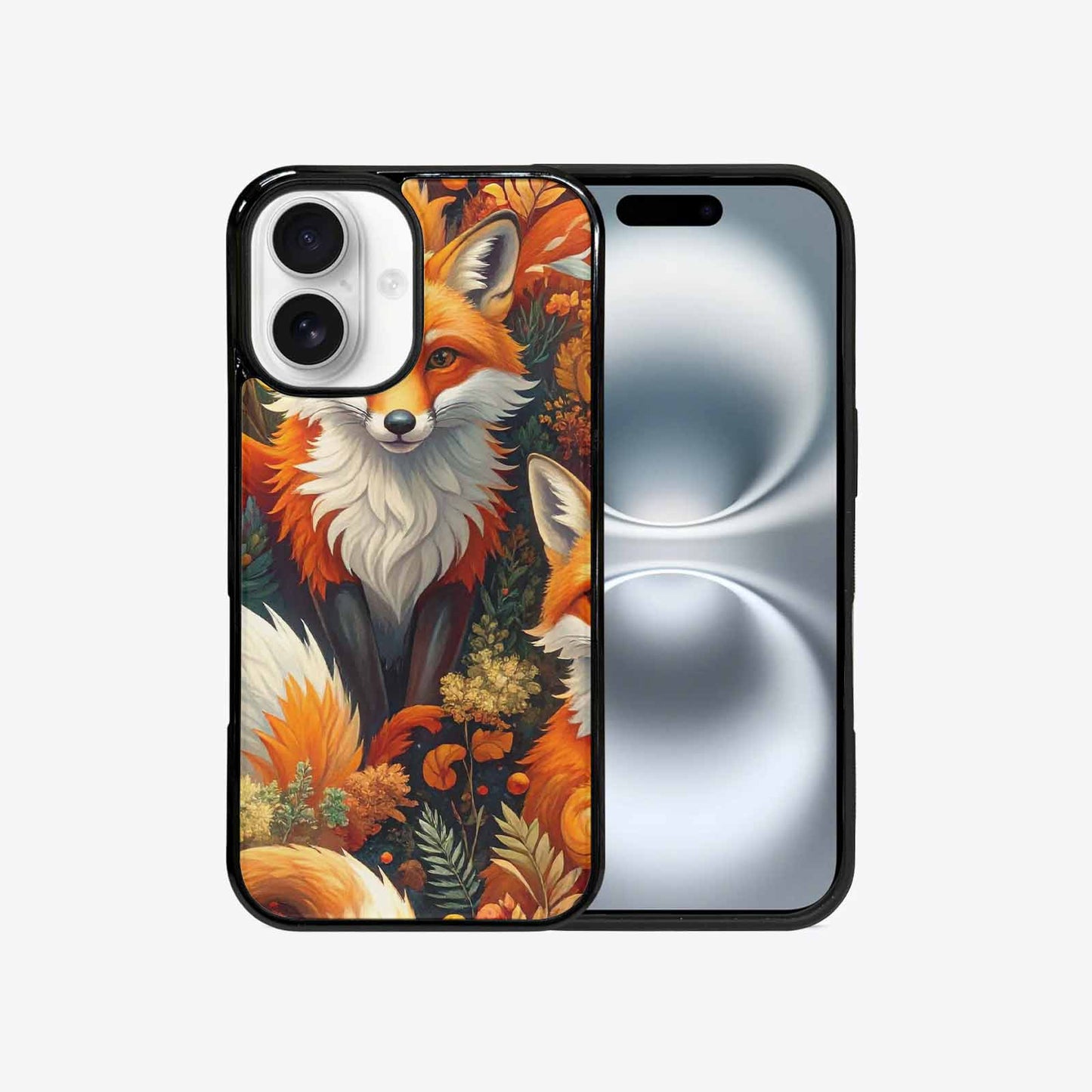 iPhone 16 Case — Fox Forest Fox Forest Pattern Hundreds, Custom Print Case Cover