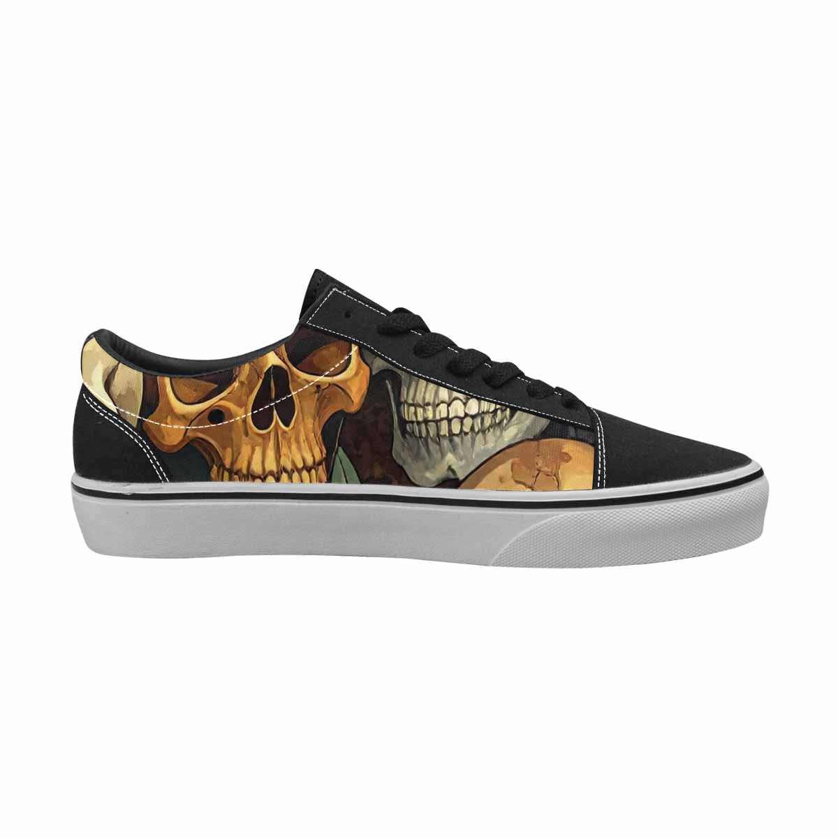 WOMEN'S Skulls × Camo Skulls Lace-Up Canvas Melting Art Sneakers