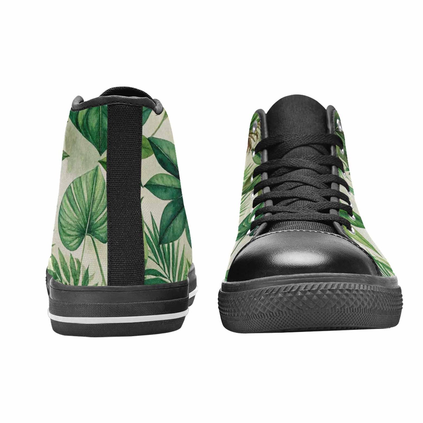 MEN'S Seven-Point Palmate Leaf High Top Canvas Grunge Sneakers