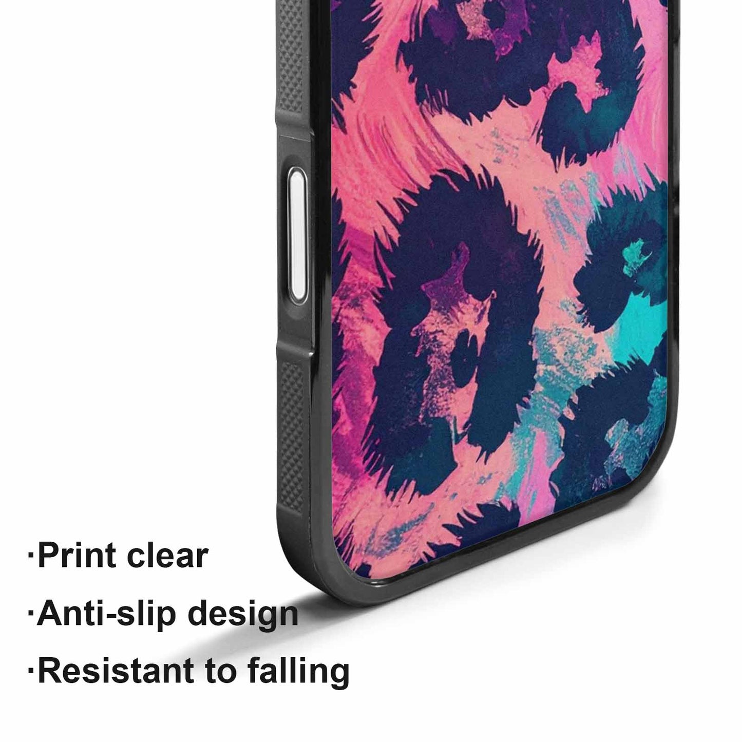 iPhone 17 Case — Leopard Neon Pink Teal Airbrush Animal, Custom Made Phone Cover