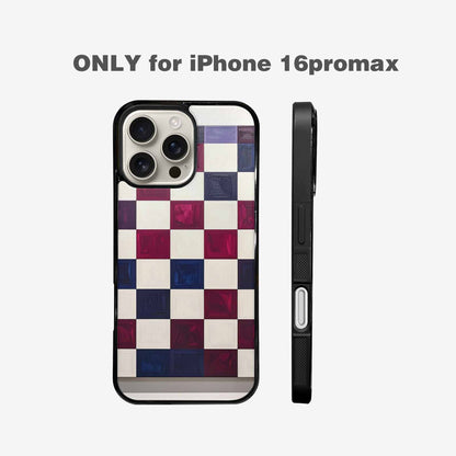 iPhone 16 Pro Max Case — Checkerboard Print, Custom Art Phone Cover