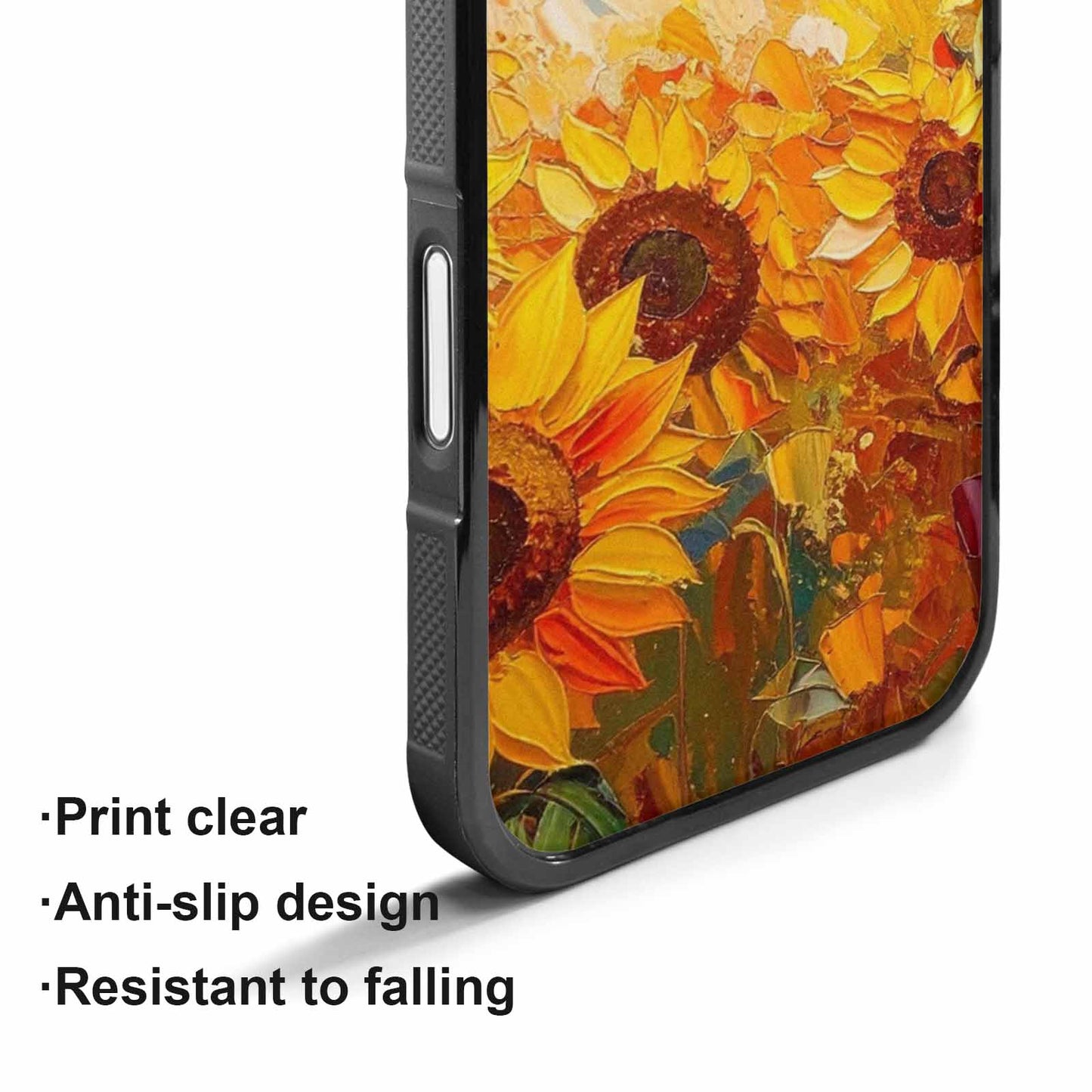 iPhone 17 Case — Impressionist Sunflower Brushstroke Pattern Floral, Custom Art Phone Cover
