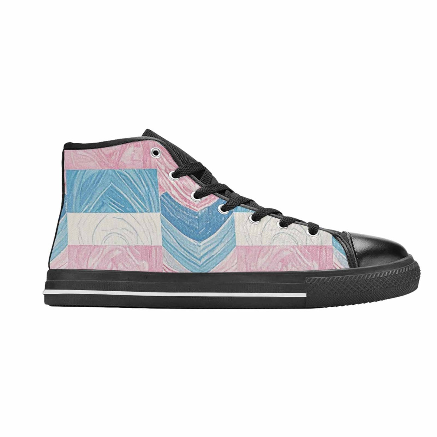 MEN'S Transgender Flag Color High Top Canvas Y2K Custom Sneakers