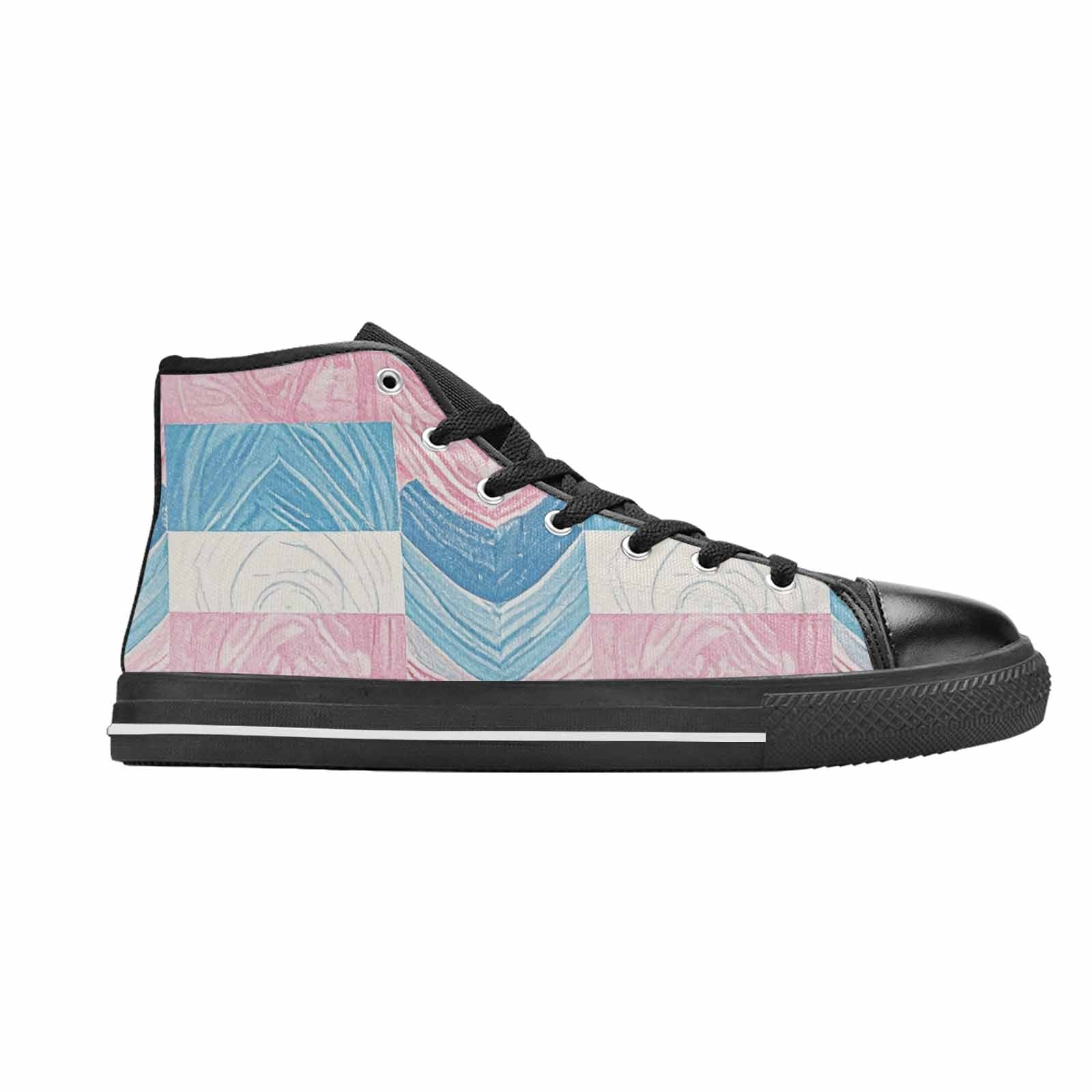 MEN'S Transgender Flag Color High Top Canvas Y2K Custom Sneakers