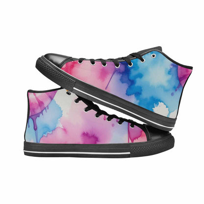 WOMEN'S Dripping Tie Dye Spiral High Top Canvas Dark Academia Custom Sneakers