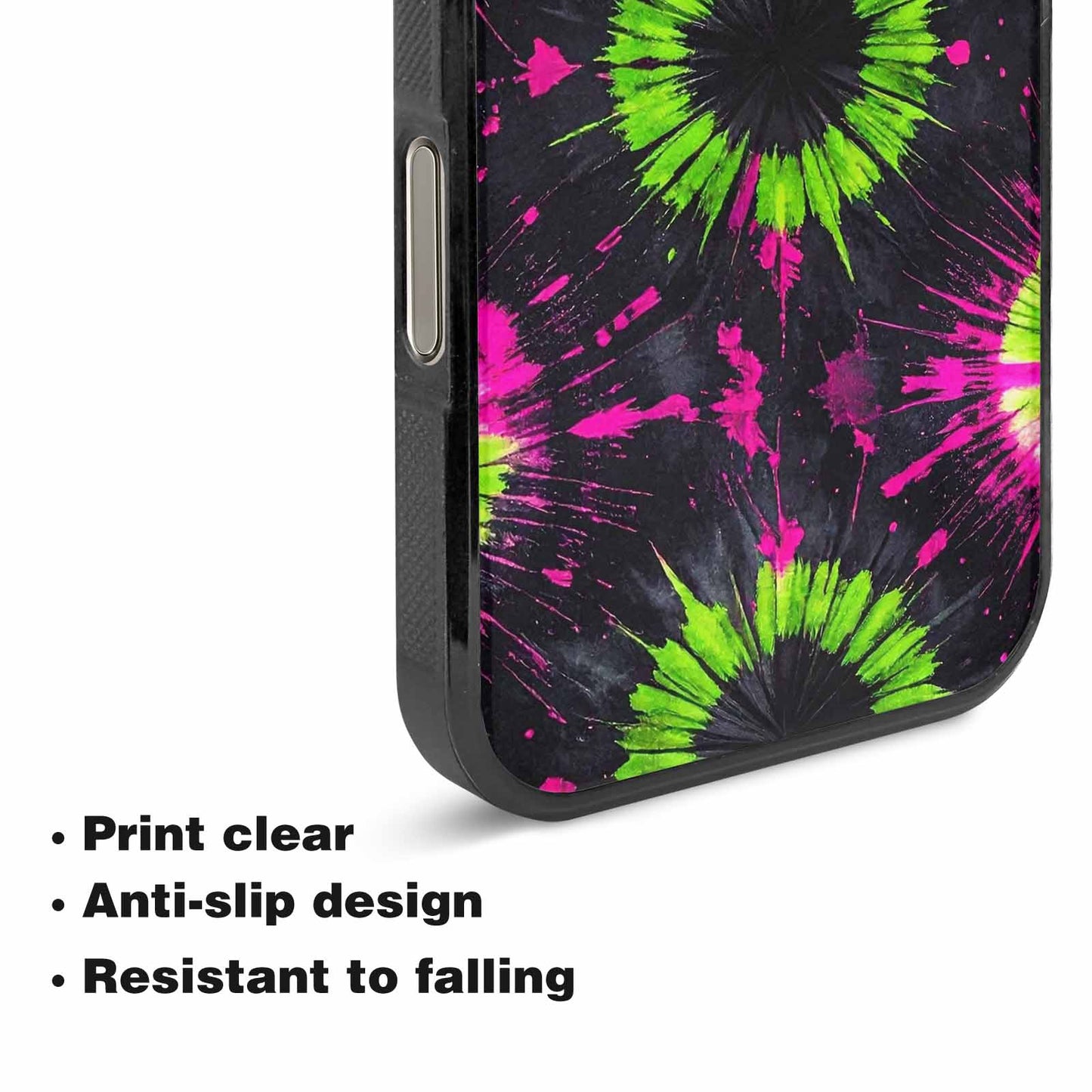 iPhone 16 Pro Max Case — Acid Wash Tie Dye Neon, Custom Made Phone Cover