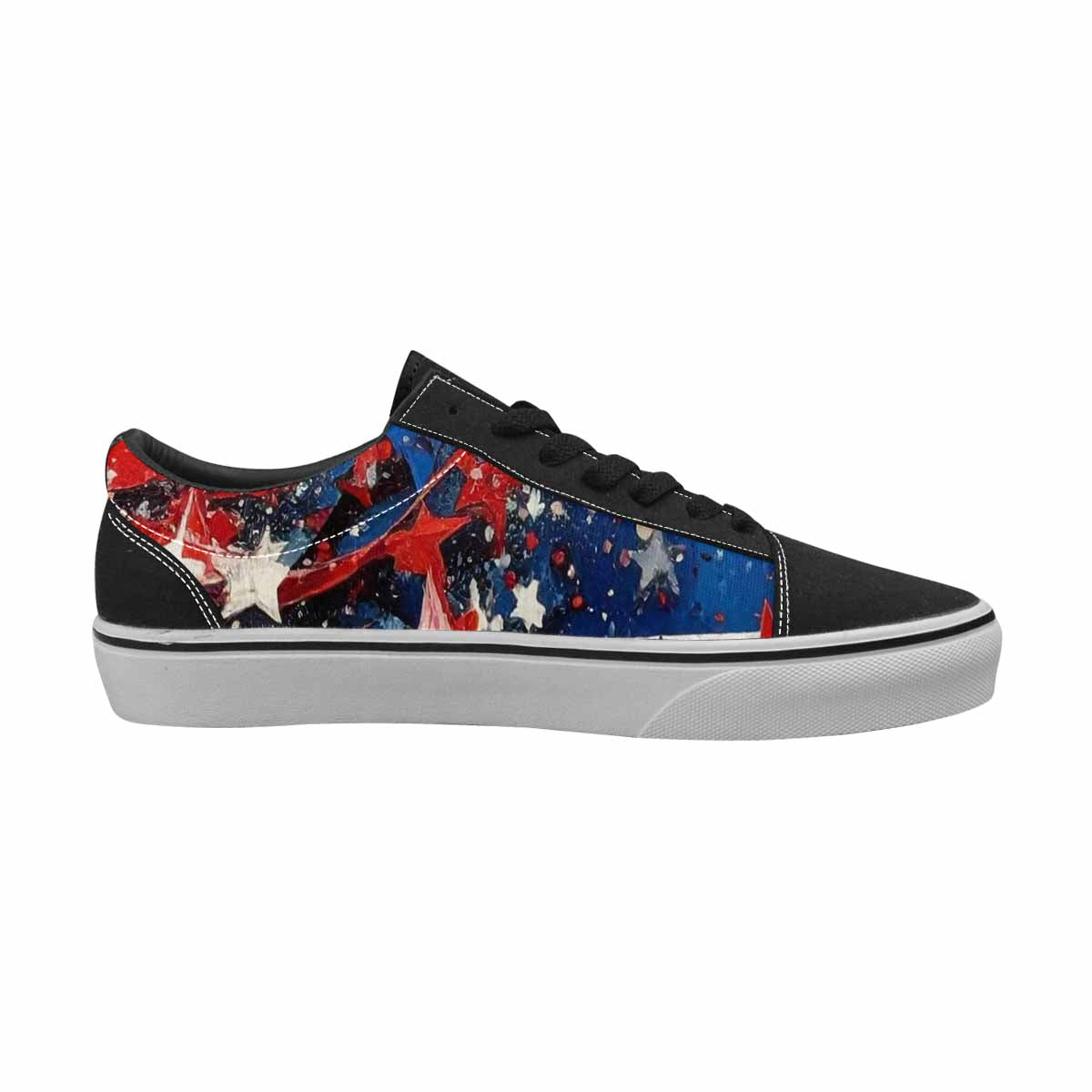 WOMEN'S Patriotic Stars Stripes Lace-Up Canvas Surreal Shoes