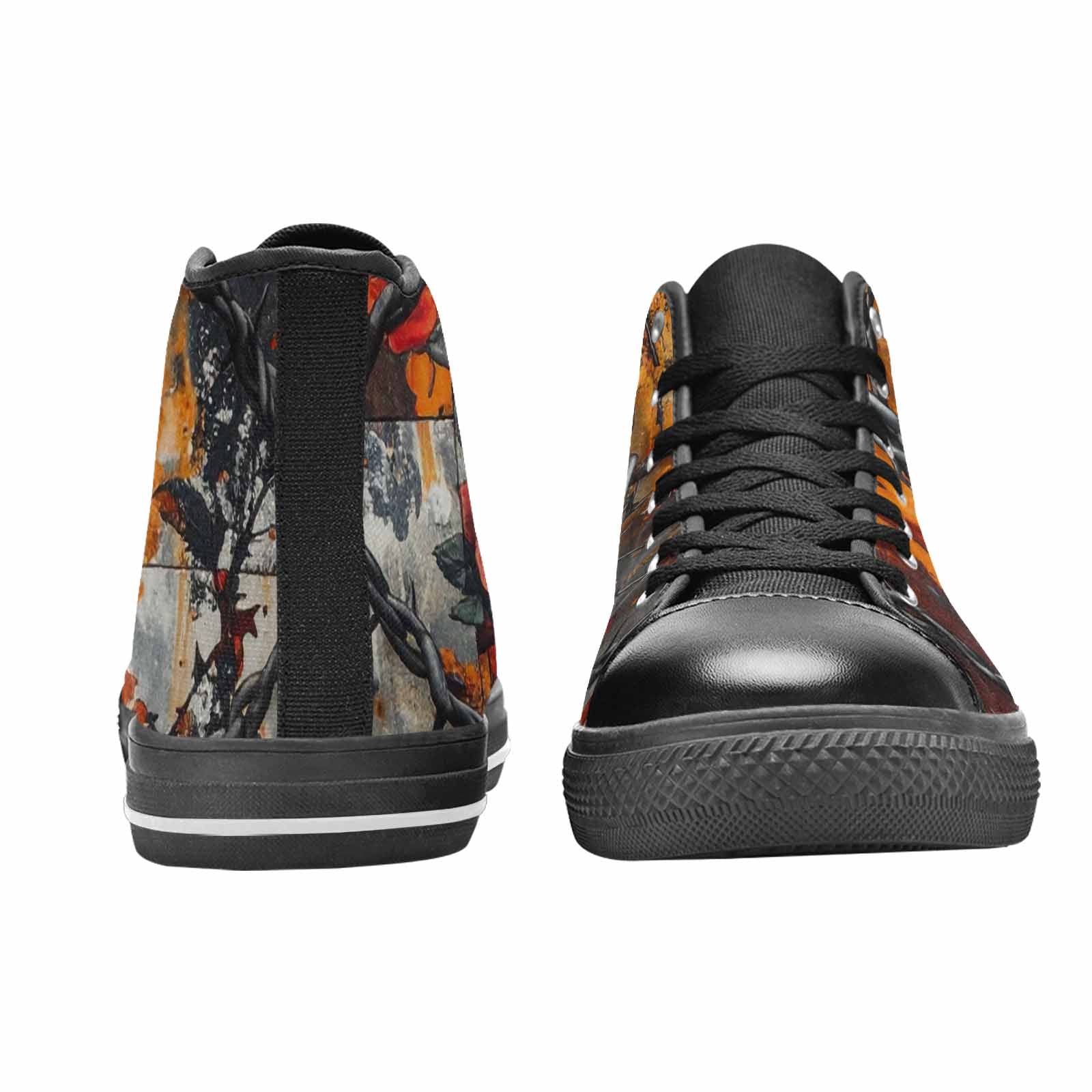 WOMEN'S Barbed Wire Chain High Top Canvas Surreal Custom Shoes